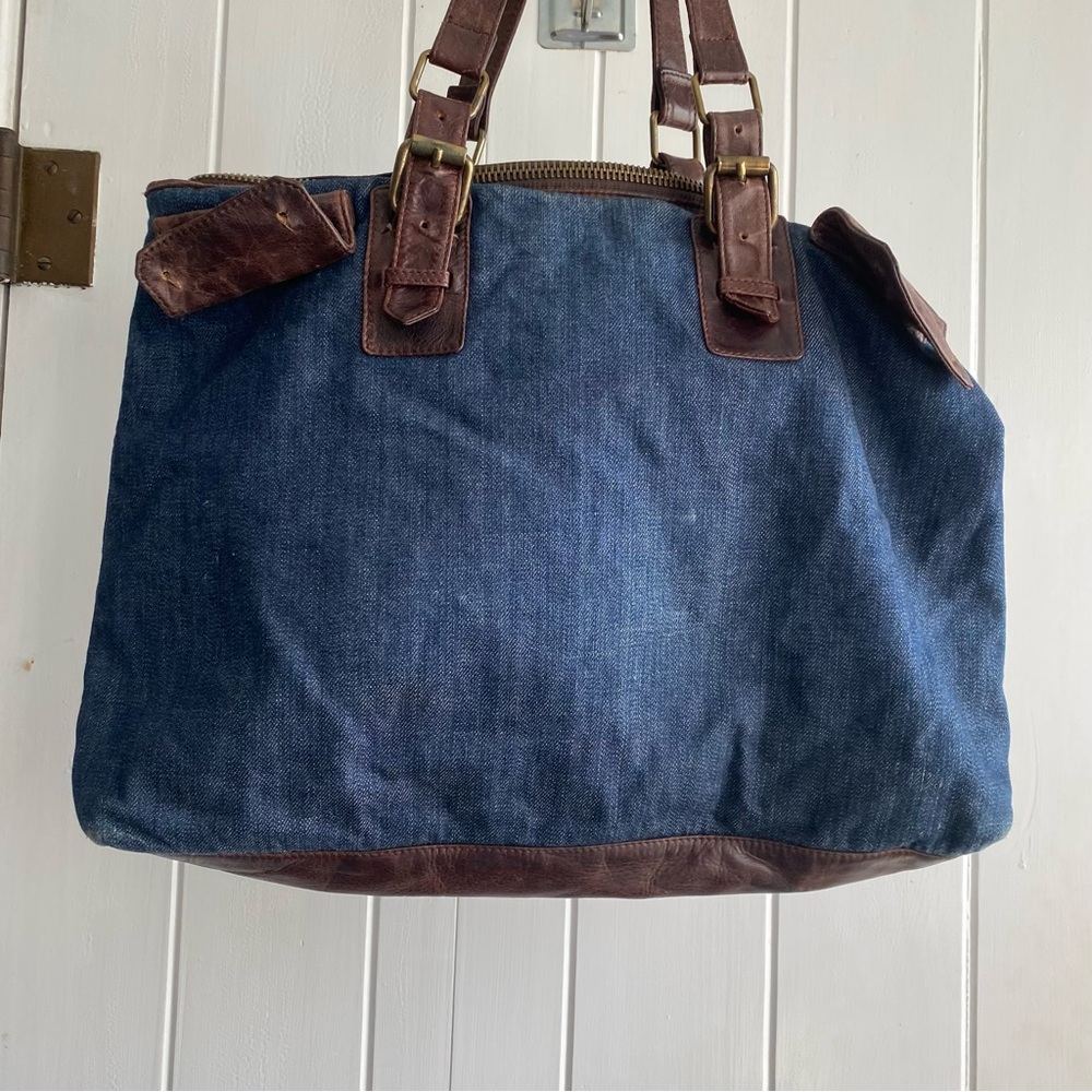 Vintage Dolce & Gabbana denim and leather tote bag - Picture 7 of 14